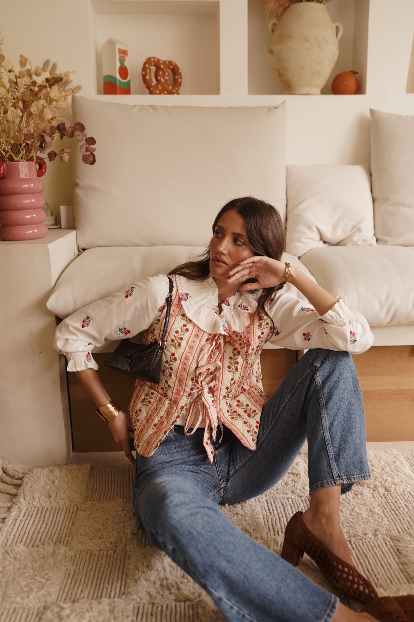 Gilet Joséphine – broderies florales