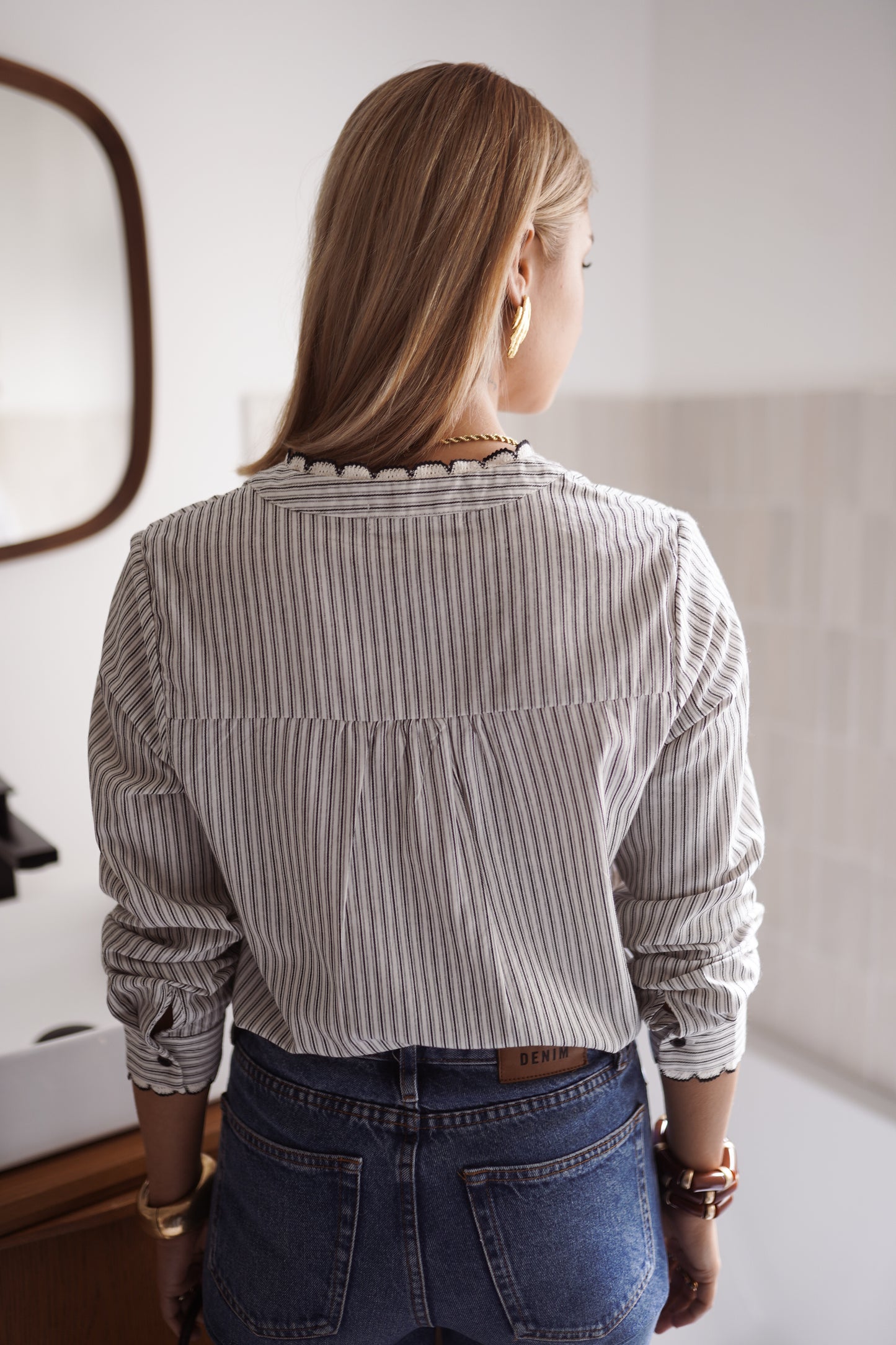 Chemise Jeanne – imprimé fleuri rayé