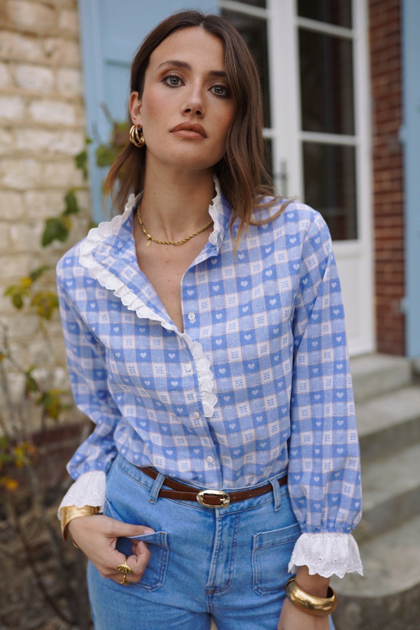 Chemise Honorine - vichy bleu