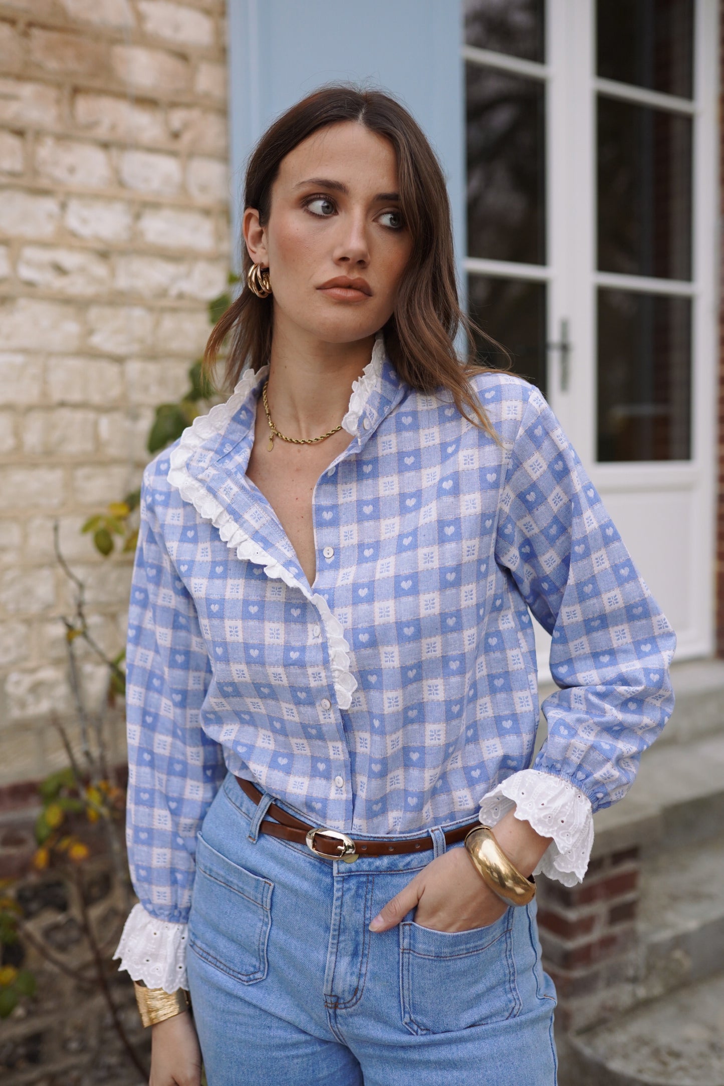 Chemise Honorine - vichy bleu