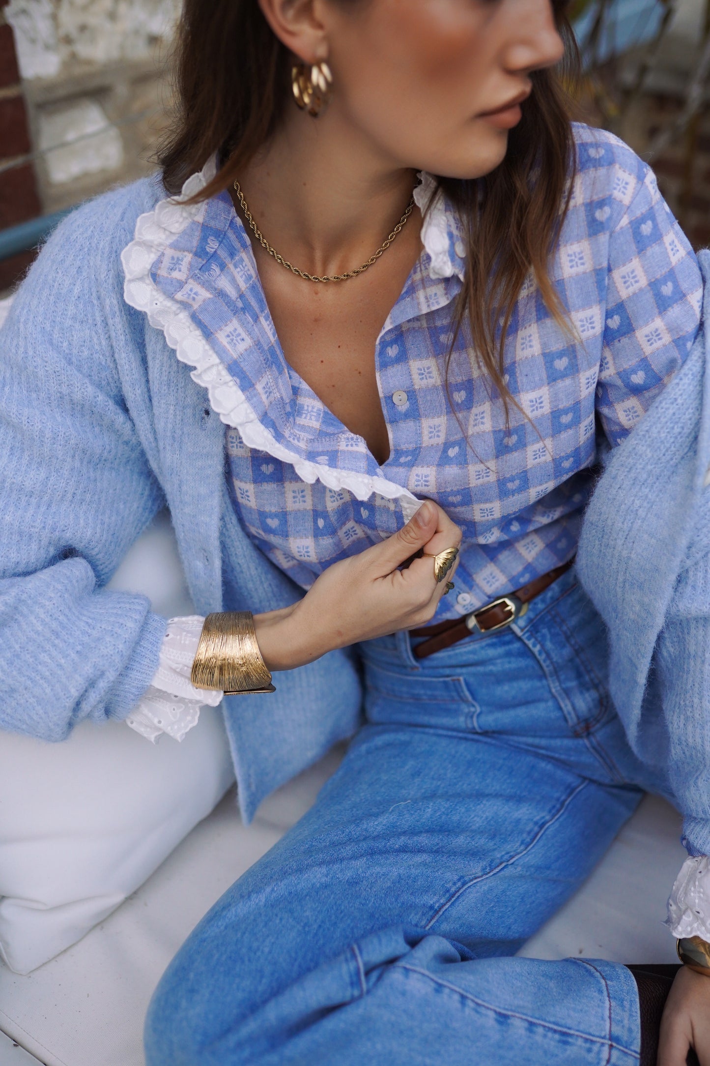 Chemise Honorine - vichy bleu