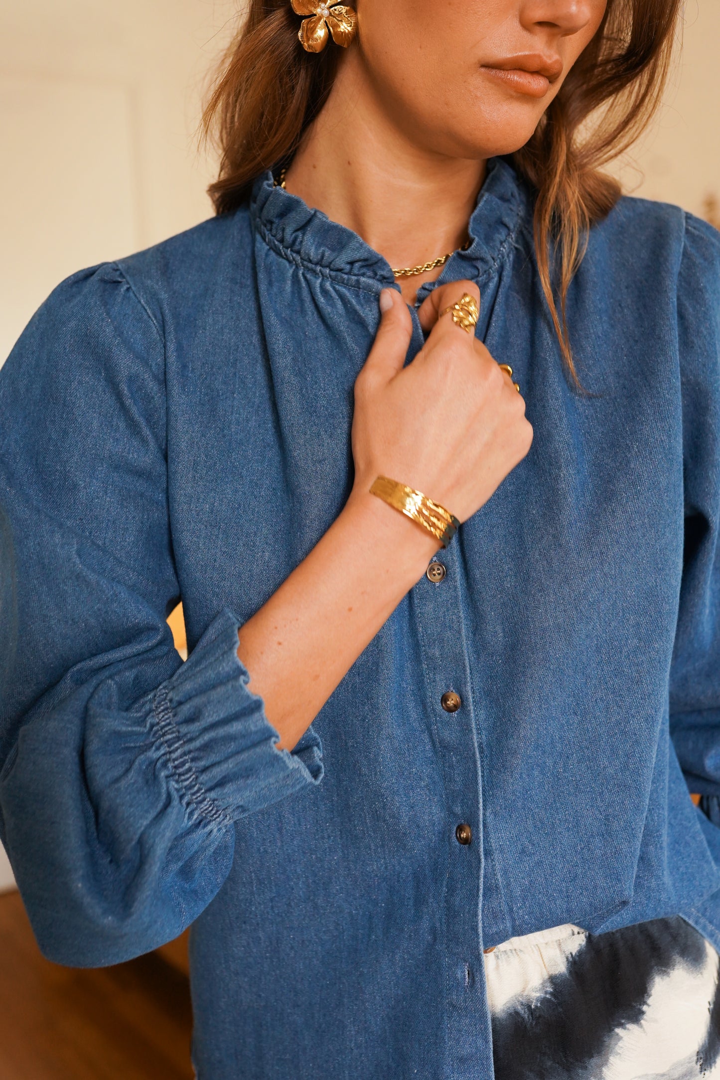 Chemise Gabrielle - Jean détails fronces