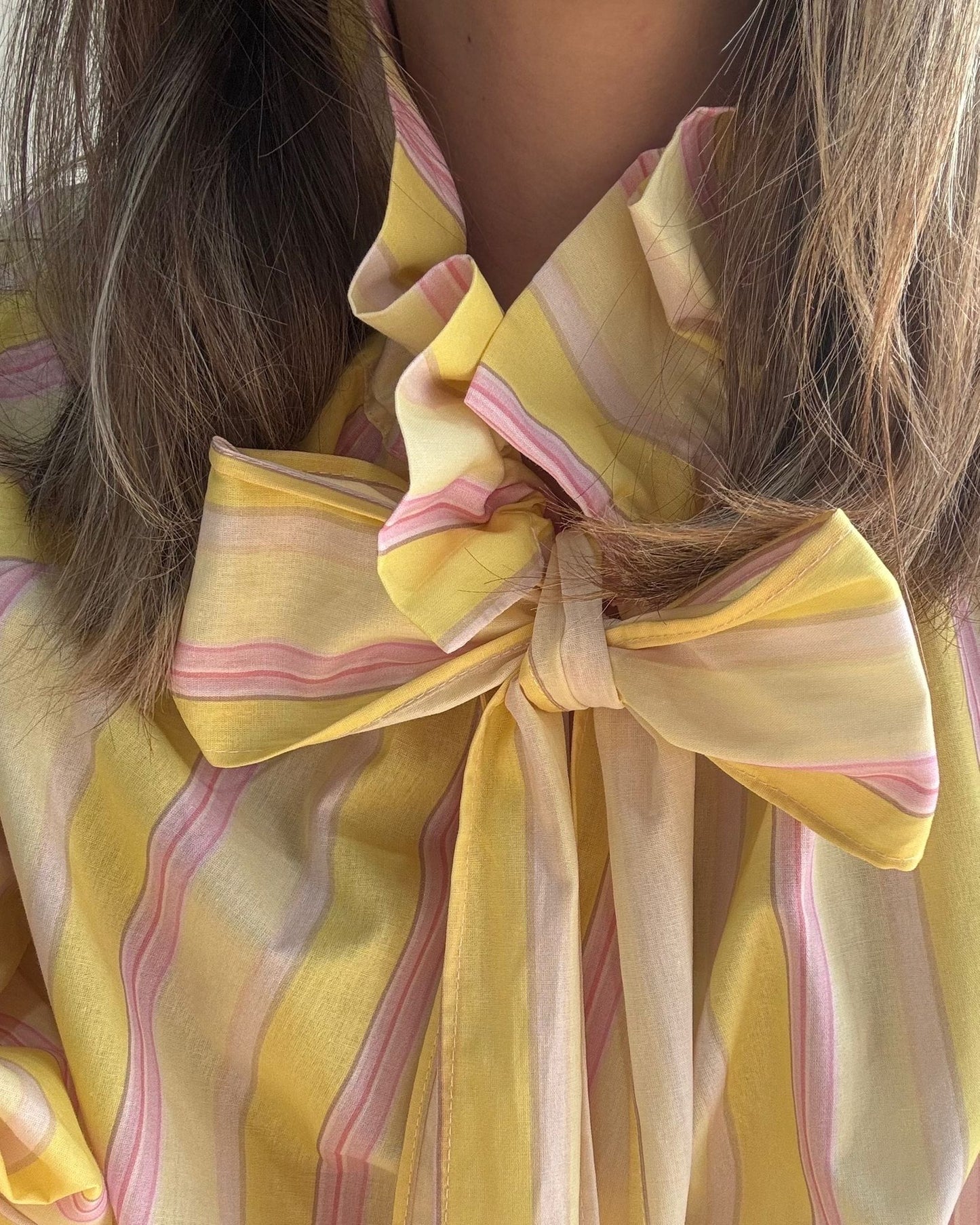 Blouse Suzanne - rayée jaune & rose