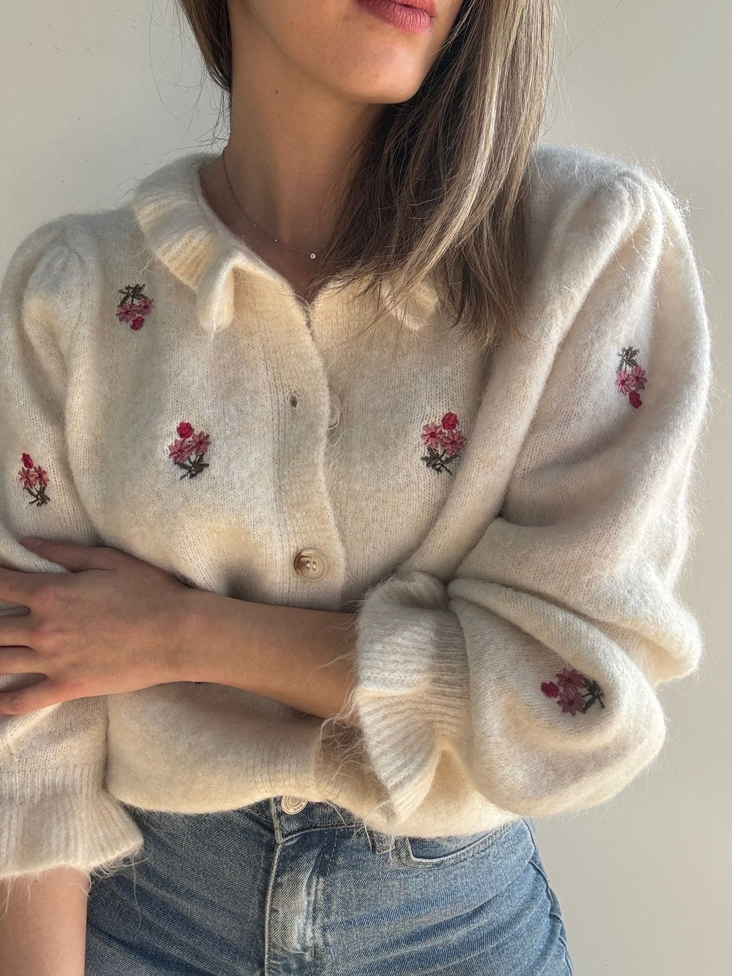 Gilet Rosalie - broderies florales