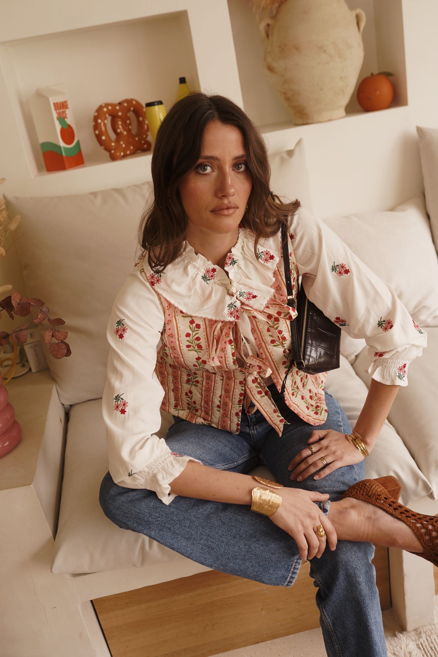 Gilet Joséphine – broderies florales