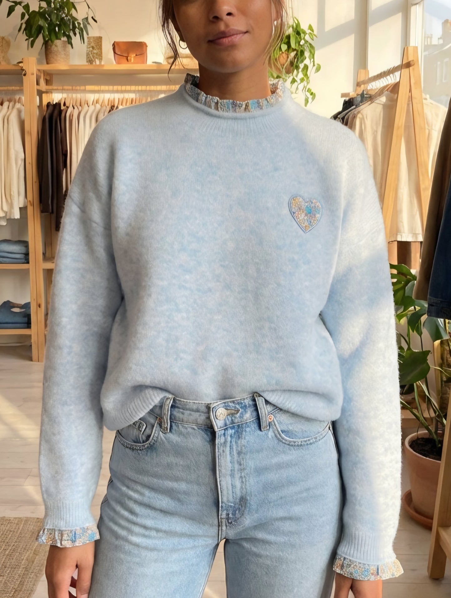 Pull Anaïs – cœur brodé