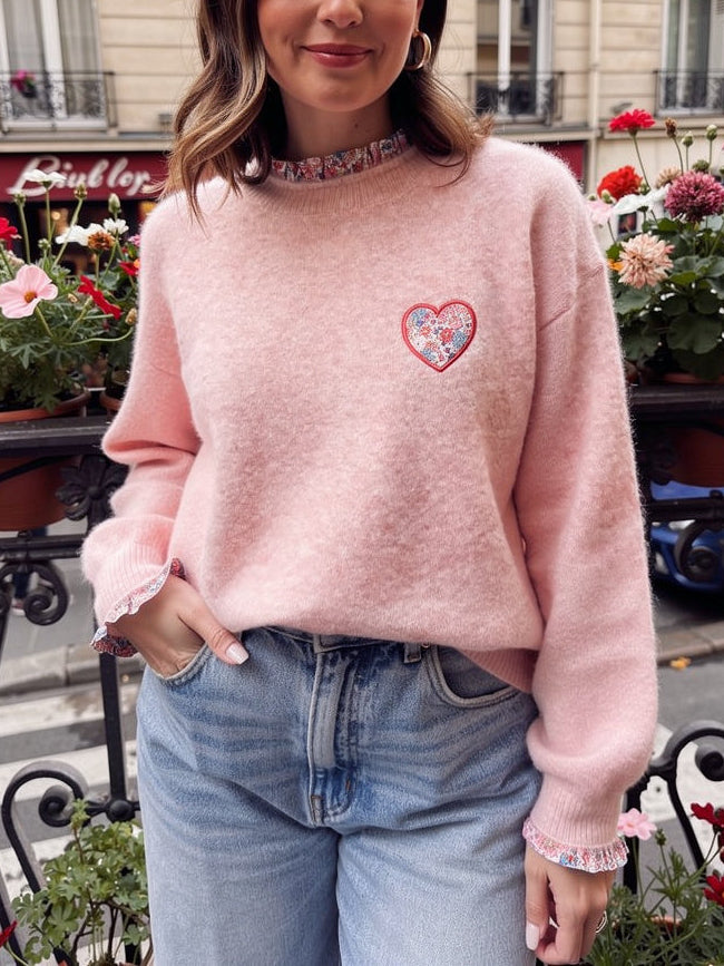 Pull Anaïs – cœur brodé